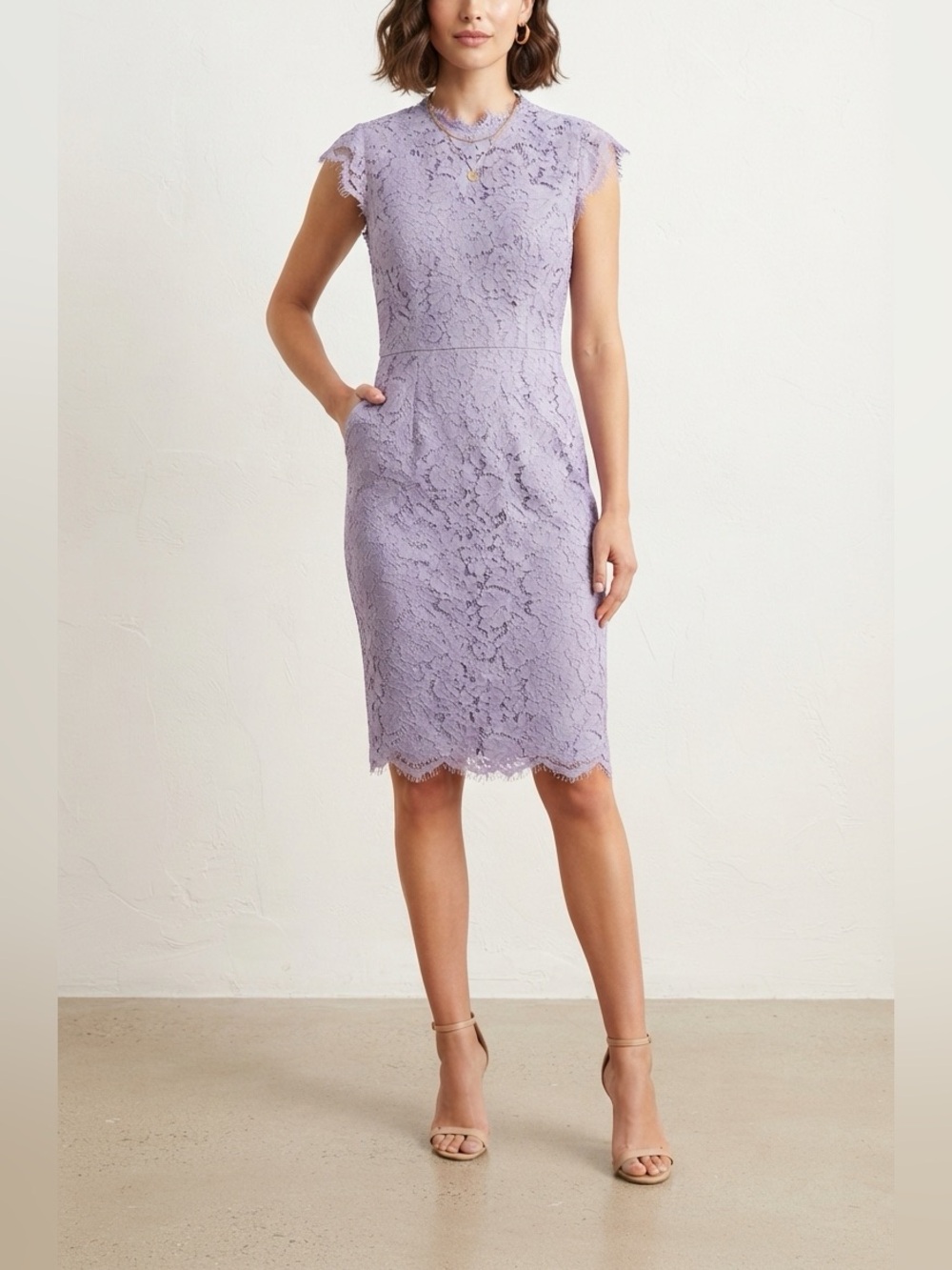 Miusol Lavender Lace Sheath Dress